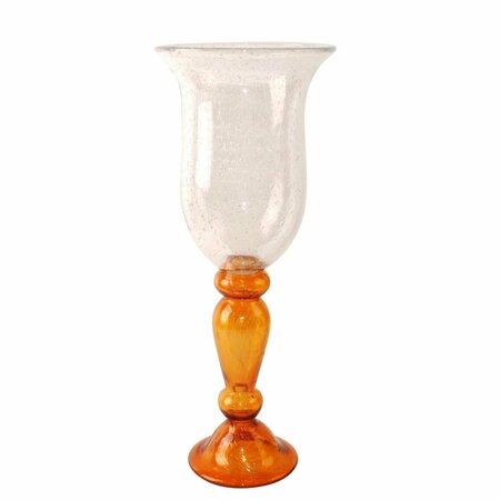 MAQUINA 18.1 in. Sozusa Glass Pillar Candle Holder, Amber MA3012853